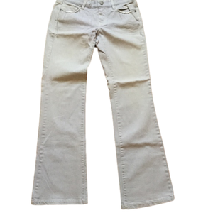 white house black market denim grey straight leg 5 pocket jeans low rise size 4